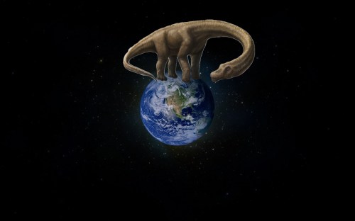 <em>Gigantic Dreadnoughtus dinosaur was plant-eater.  All the plants.  Everywhere.</em>